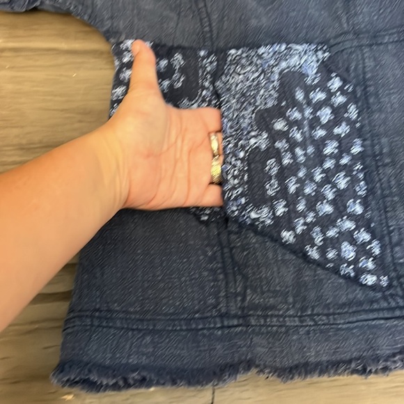 ANTHROPOLOGIE BLUE COTTON KIMONO ORIGAMI STYLE TOP XS - Picture 12 of 16